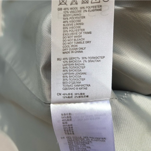 REISS Truman Tailored Blazer in Light Grey Beige Sz 2 - Picture 14 of 15